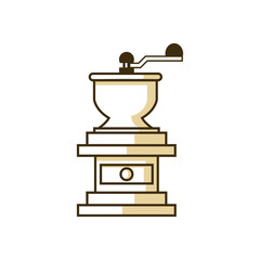 Classic Manual Coffee Grinder Equipment Illustration