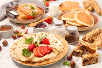 assorted of crepes and waffles