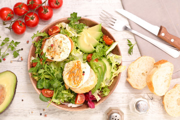 goat cheese toast and salad