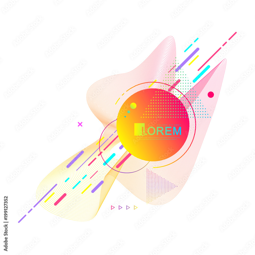 Poster Graphic background with geometric elements. Modern colorful geometric pattern. Vector illustration.