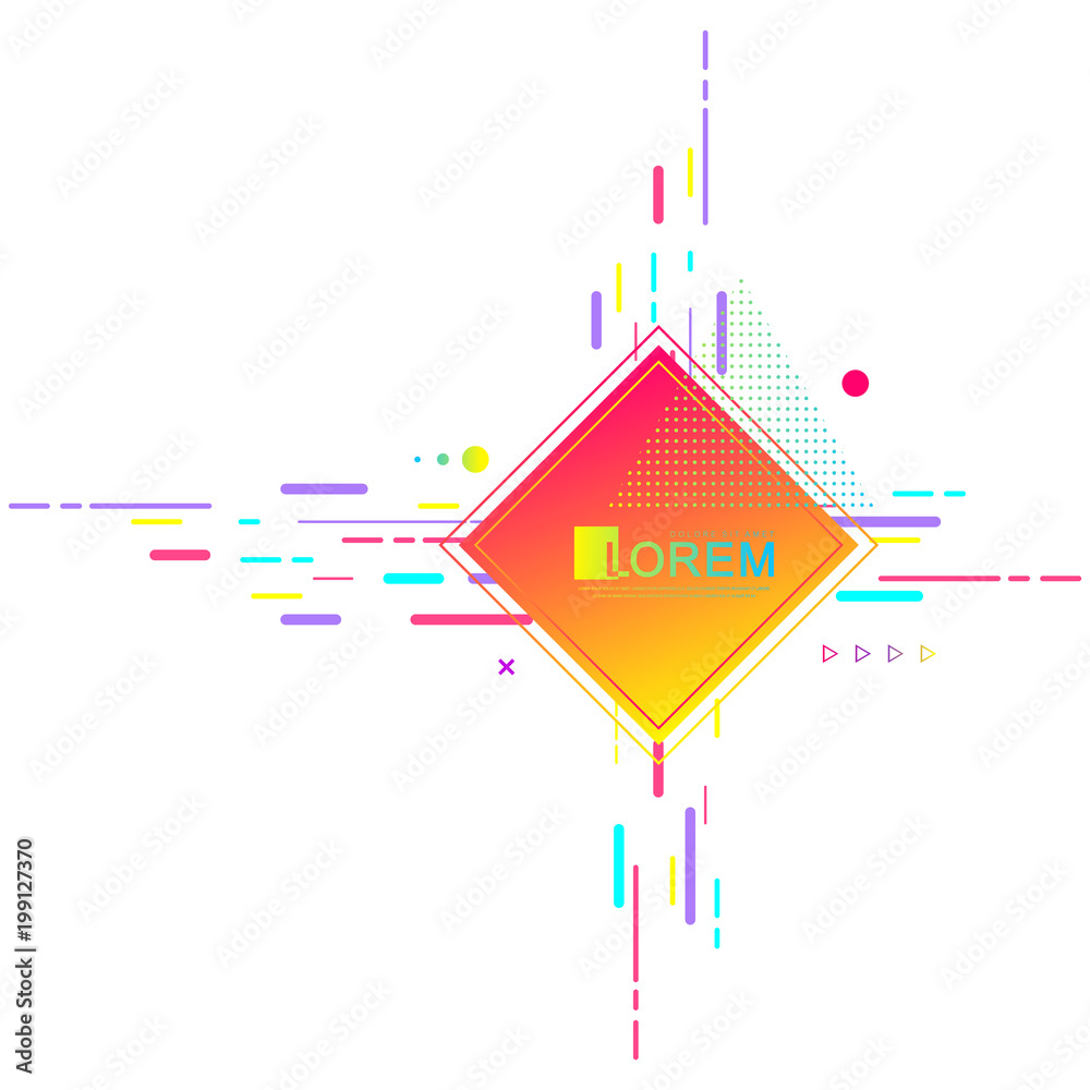 Poster Graphic background with geometric elements. Modern colorful geometric pattern. Vector illustration.