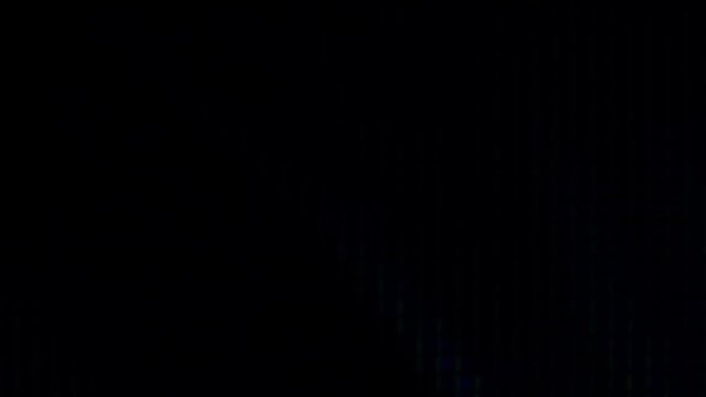 RGB pixels on the TV during the screening of the film, macro, close-up 