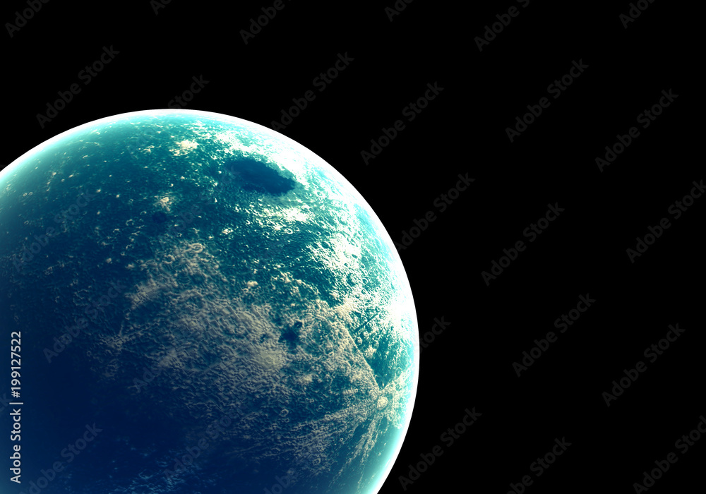 Canvas Prints blue earth in space and galaxy. globe with outer glow ozone and white cloud. space planet and atmosp