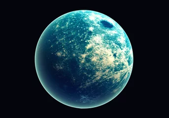 Foto op Canvas Blue earth in space and galaxy. Globe with outer glow ozone and white cloud. Space planet and Atmosphere concept. Alien and Living nature theme. Elements of this image furnished by NASA © Shutter2U