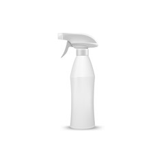 mock up liquid laundry detergent spray package, realistic blank plastic white spray bottles. Mockup for brand and package design
