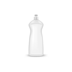 mock up liquid laundry detergent package, realistic blank plastic white bottles. Mockup for brand and package design