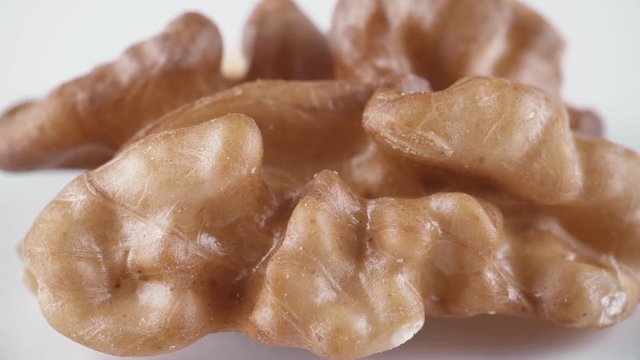 Shelled raw walnut macro shot