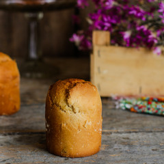 Easter cake (traditional decoration and attributes). Happy easter!