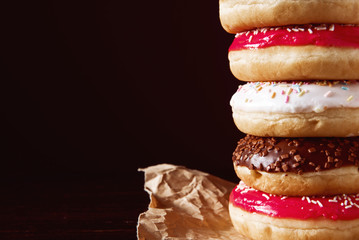 Set of different donuts