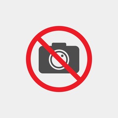 Prohibiting vector sign. Prohibiting flat vector icon. Photography is prohibited sign. No photo	