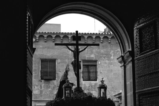 Christ in procession of Holy Week in Elche, Spain