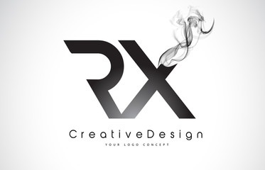 RX Letter Logo Design with Black Smoke. - obrazy, fototapety, plakaty