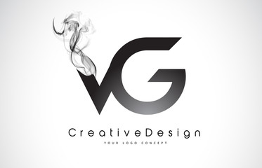 VG Letter Logo Design with Black Smoke.