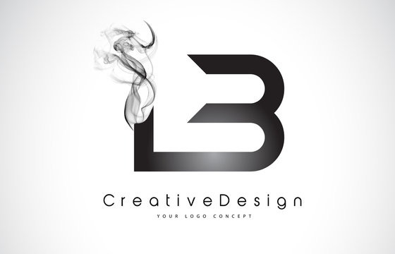 LB Letter Logo Design with Black Smoke.