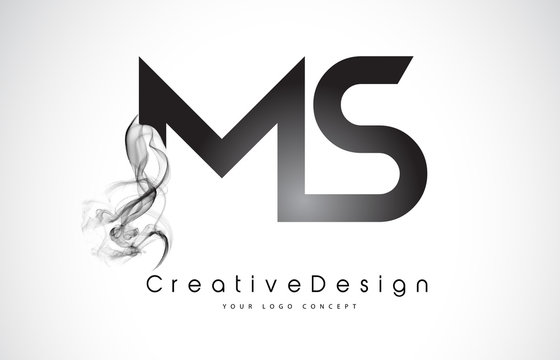 MS Letter Logo Design with Black Smoke.