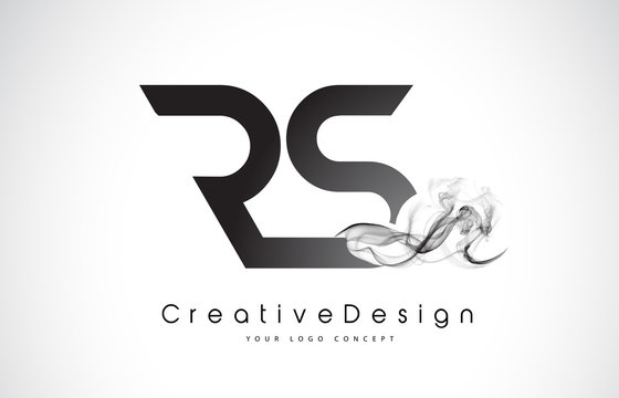 RS Letter Logo Design with Black Smoke.