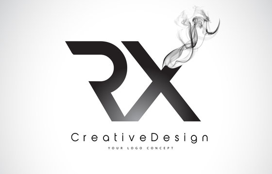 RX Letter Logo Design with Black Smoke.