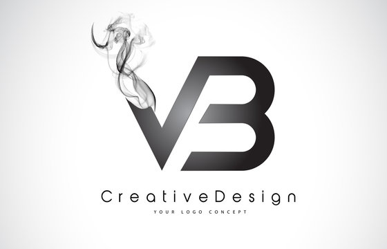 VB Letter Logo Design with Black Smoke.