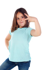 Fototapeta premium Funny small girl posing like a fashion woman