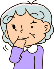 Grandmother, nods, satisfied, smile