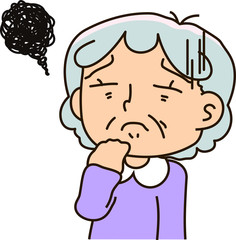 Obraz premium Grandmother, disappointed, sorry