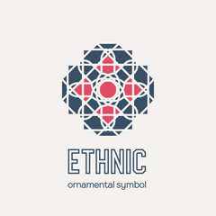 Fototapeta premium Vector mosaic rhomb emblem