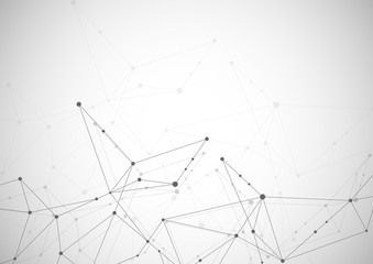 Abstract connection background with lines and dots