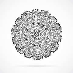 Vector Black Geometry Mandala over white
