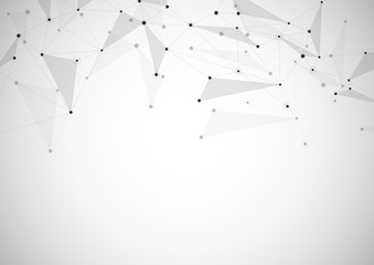 Abstract connection background with lines and dots