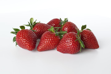 fresh red strawberry on white background