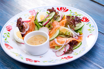 salad with salmon