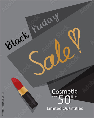Black Friday Concept Cosmetic Ladies Sale Template Banner