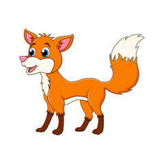 Cartoon fox animal isolated on white background