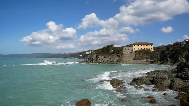 Castiglioncello , Italy 3th april 2018 - Villa Godilonda in a sping day