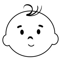 little boy baby head character vector illustration design