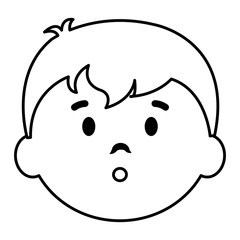 happy little boy head character vector illustration design
