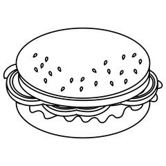 delicious hamburger isolated icon vector illustration design