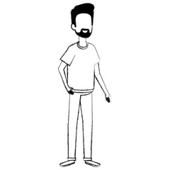 young man avatar character vector illustration design