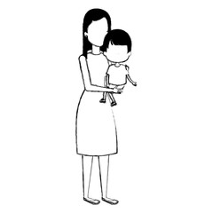 mother lifting son characters vector illustration design