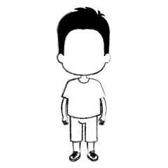 happy little boy character vector illustration design