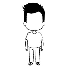 happy little boy character vector illustration design