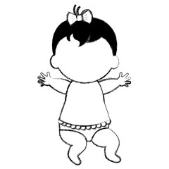 little baby girl character vector illustration design