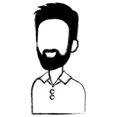 young man with beard avatar character vector illustration design