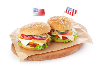 burger on white background