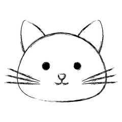 cute cat head pet friendly vector illustration design