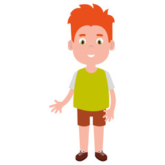 happy little boy character vector illustration design