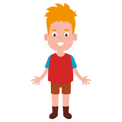 happy little boy character vector illustration design