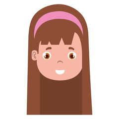 little girl head icon vector illustration design