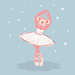 Ballerina monkey cartoon character vector.