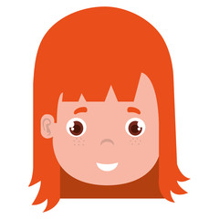 little girl head icon vector illustration design